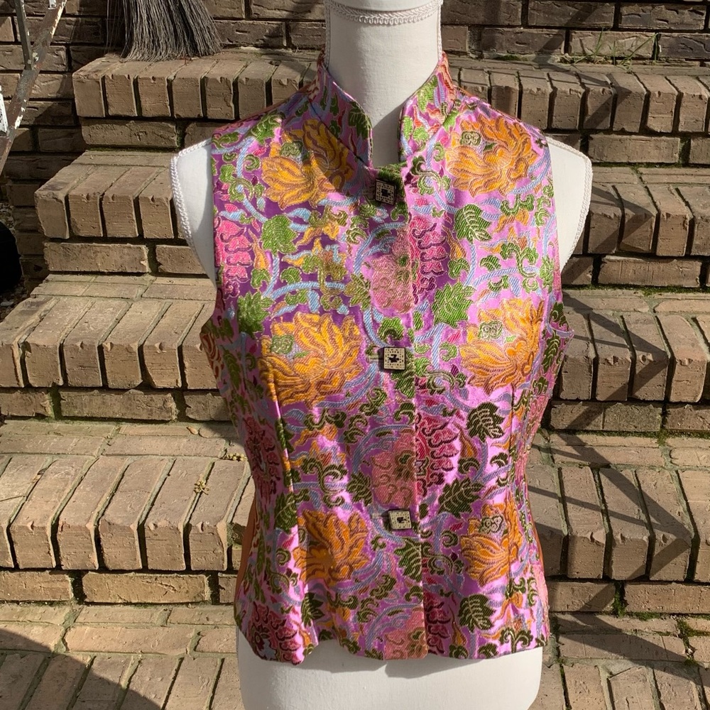 Runway 💕💕  Silk Zuzka Fabricology New York Vest, Lg 💕💕 - Picture 4 of 11
